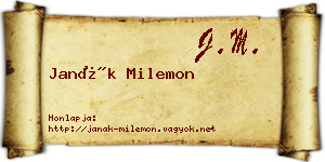 Janák Milemon névjegykártya